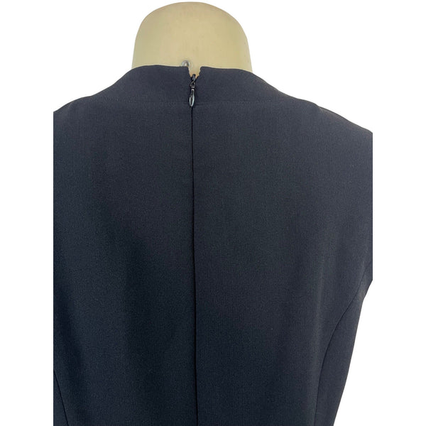 Adrianna Papell Black Cap Sleeve V-Neck Sheath Dress Womens Size 8