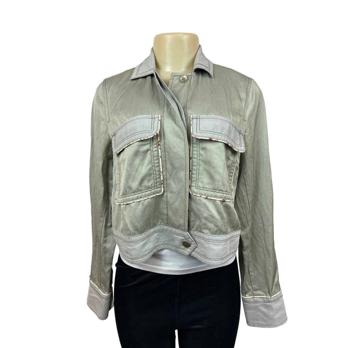 Anthropologie Women’s Olive Green Button Up Jacket Sz S