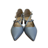 Journee Collection Women’s Blue Faux Leather Pointed-Toe Galvinn Heels Size 7.5