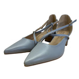 Journee Collection Women’s Blue Faux Leather Pointed-Toe Galvinn Heels Size 7.5