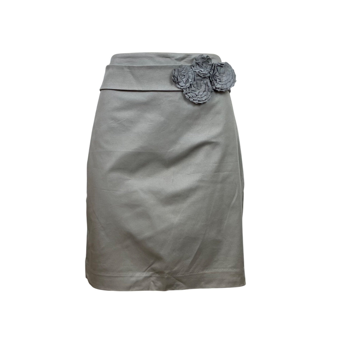 The Limited Women's Gray Pencil Skirt With Mock Floral Belt Sz 14 - New