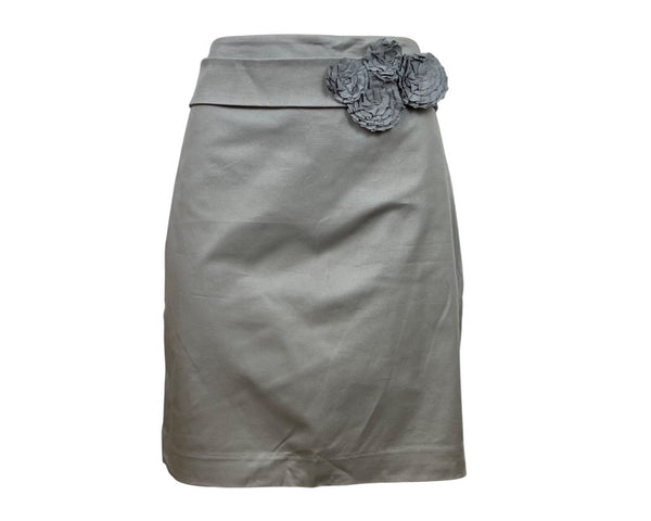 The Limited Women's Gray Pencil Skirt With Mock Floral Belt Sz 14 - New