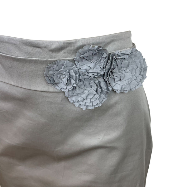 The Limited Women's Gray Pencil Skirt With Mock Floral Belt Sz 14 - New
