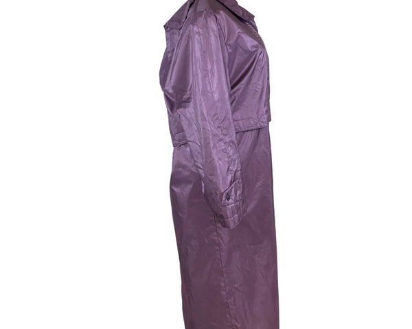 Fleet street Womens Lavender Nylon Long Hooded Coat Button Detail Size 8p