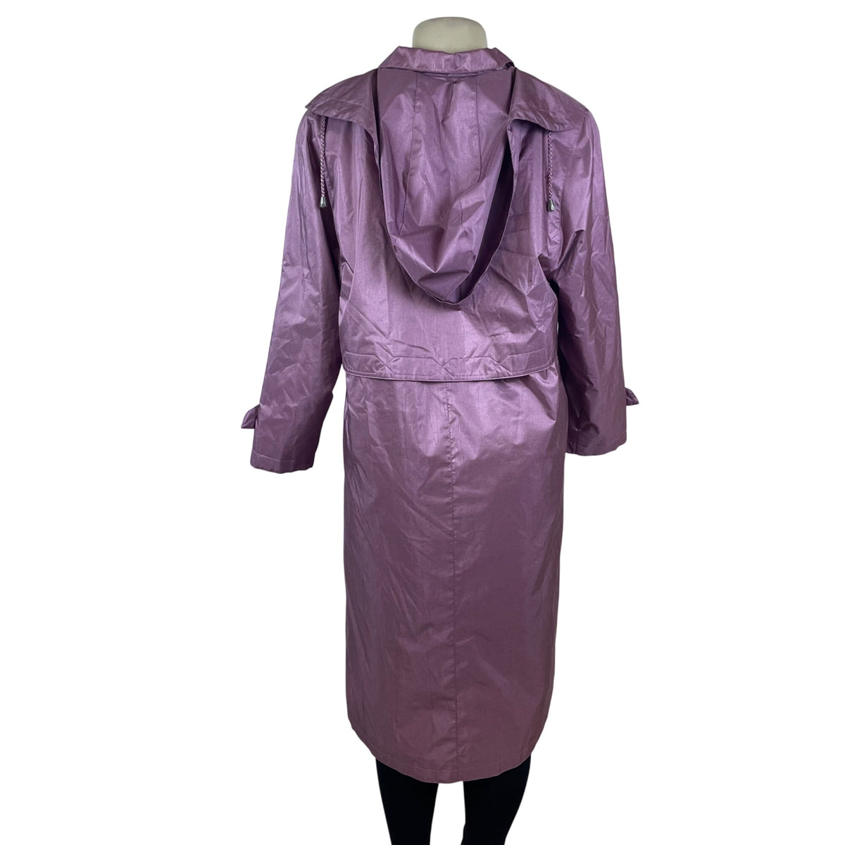 Fleet street Womens Lavender Nylon Long Hooded Coat Button Detail Size 8p