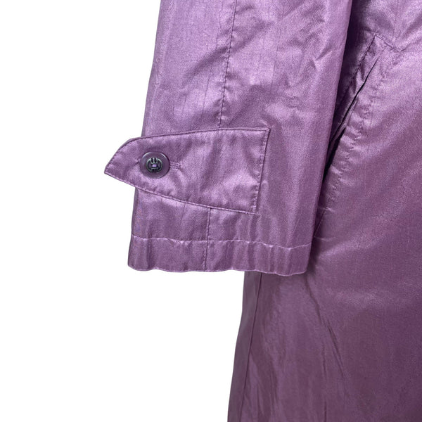 Fleet street Womens Lavender Nylon Long Hooded Coat Button Detail Size 8p