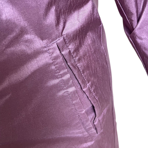 Fleet street Womens Lavender Nylon Long Hooded Coat Button Detail Size 8p