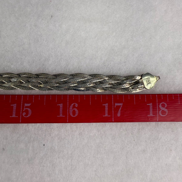 925 Sterling Silver Italian Braided Necklace PRL Stamp Women Jewelry 18" Lobster Clasp
