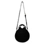 Anthropologie Women’s Black Woven With Dual Handles Round Rattan Crossbody Bag