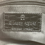Etienne Aigner Black Croc Embossed Leather Adjustable Strap Shoulder Bag Sz S