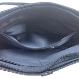 Etienne Aigner Black Croc Embossed Leather Adjustable Strap Shoulder Bag Sz S