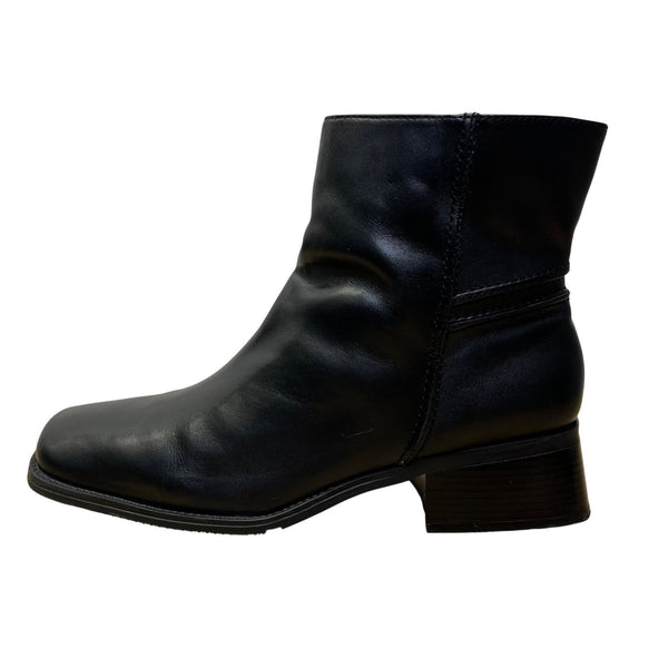 Easy Spirit Women’s Black Leather Anti-Gravity Rouget Ankle Boots Size 12M