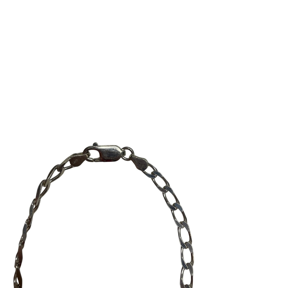 Silver Mens Chain Bracelet With Engraved Plate "Jason" Classic Curb Chain Style Adjustable