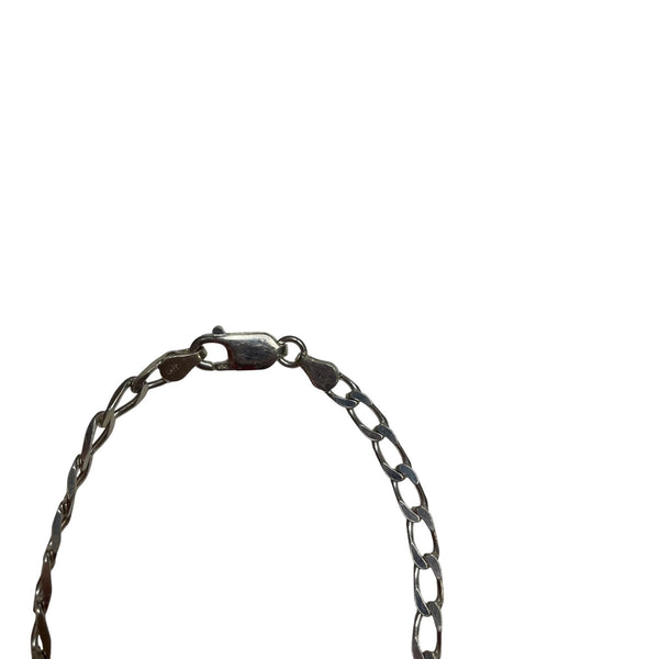 Silver Mens Chain Bracelet With Engraved Plate "Jason" Classic Curb Chain Style Adjustable