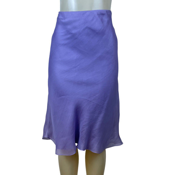 Women’s Purple SkirtLightweight Midi Flowy Hem Size 6