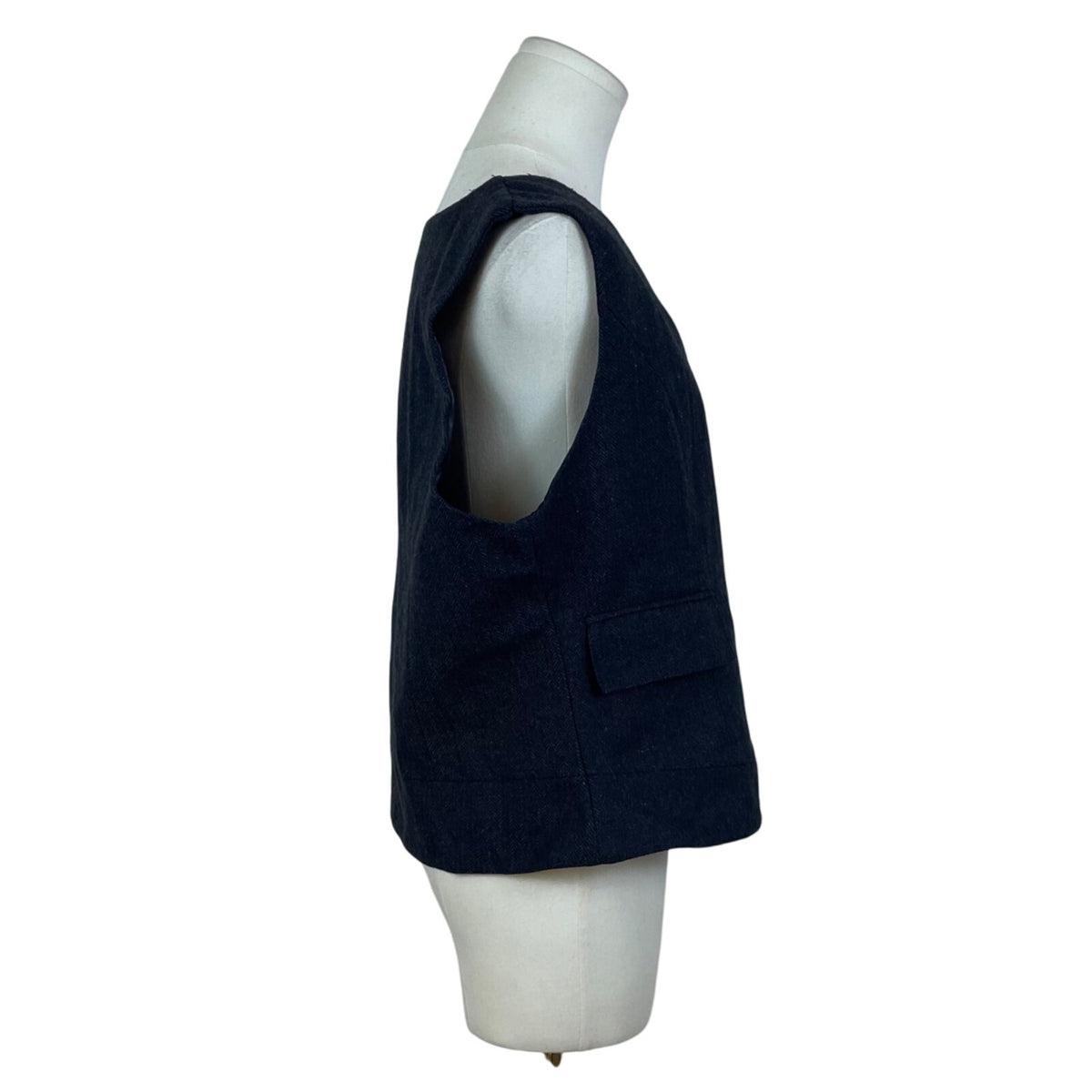 JYDress Women’s Dark Gray Herringbone Vest Button Down Sleeveless Size XL