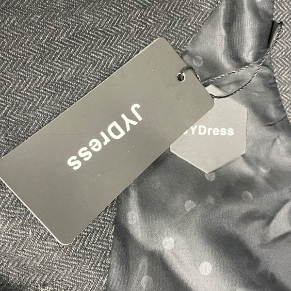 JYDress Women’s Dark Gray Herringbone Vest Button Down Sleeveless Size XL