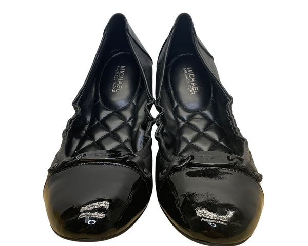 Michael Kors Womens Black Leather Quilted Interior Joyce Ballet Flats Size 10M