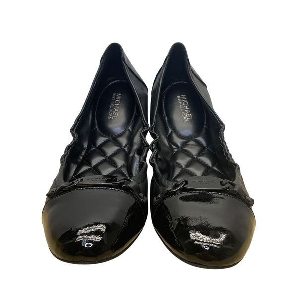Michael Kors Womens Black Leather Quilted Interior Joyce Ballet Flats Size 10M