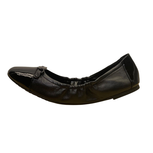 Michael Kors Womens Black Leather Quilted Interior Joyce Ballet Flats Size 10M