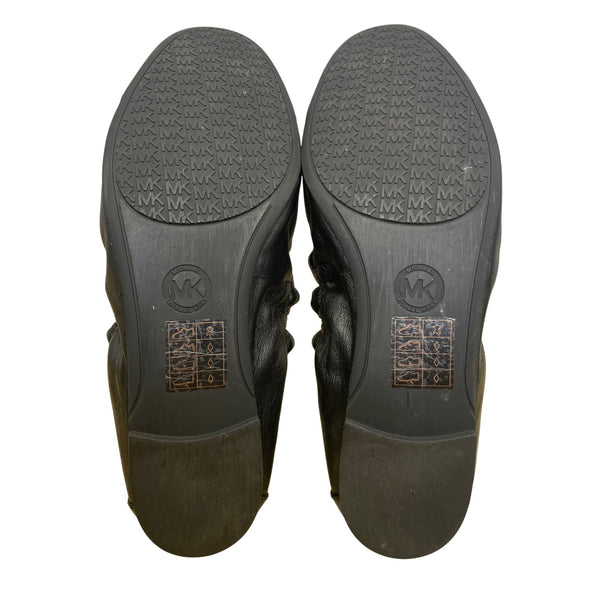 Michael Kors Womens Black Leather Quilted Interior Joyce Ballet Flats Size 10M