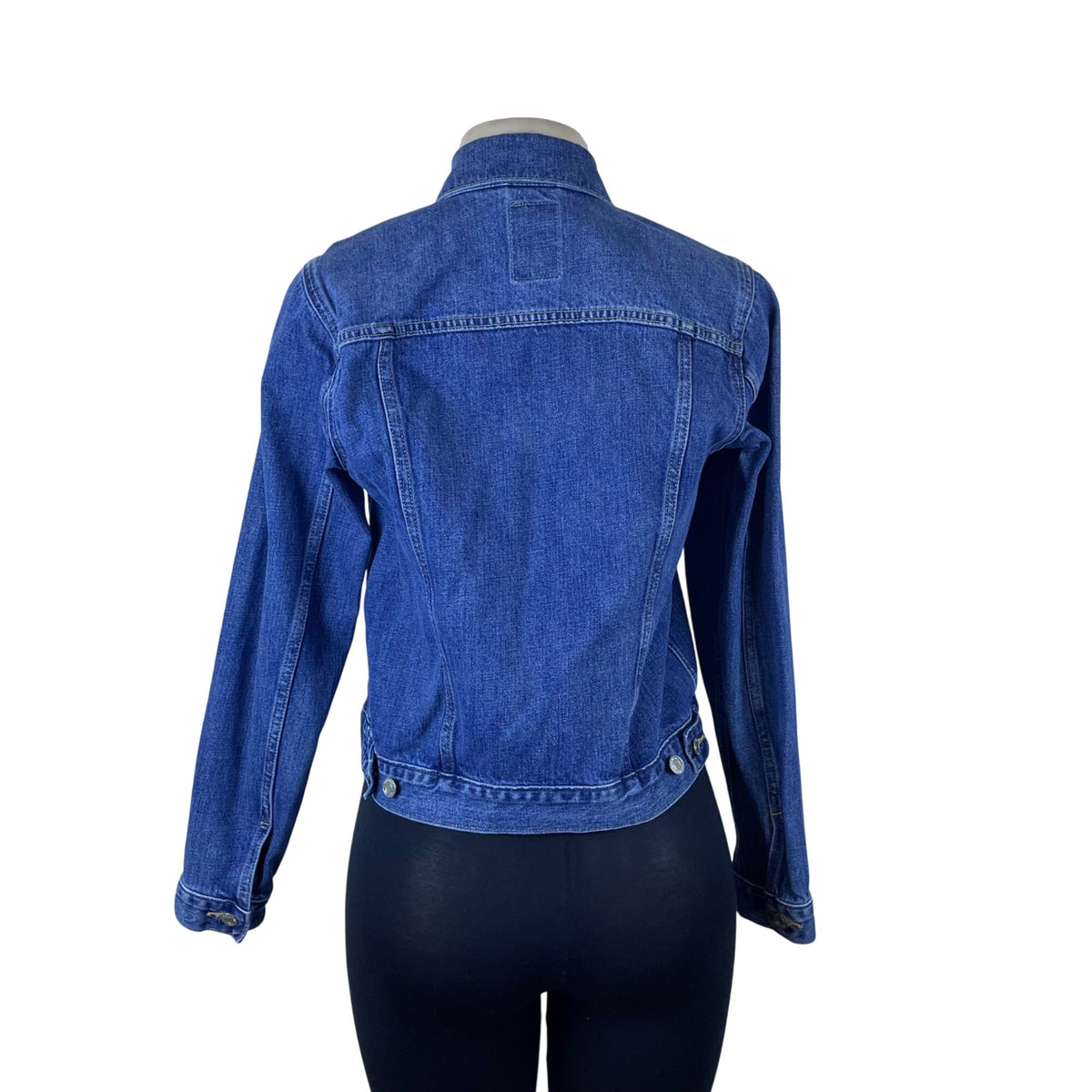 Gap Denim Blue Women's Classic Fitted Trucker Jacket Versatile Casual Style Sz M
