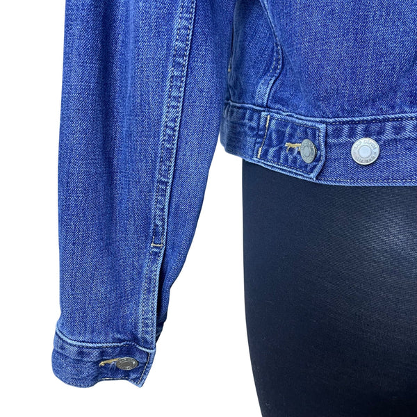 Gap Denim Blue Women's Classic Fitted Trucker Jacket Versatile Casual Style Sz M