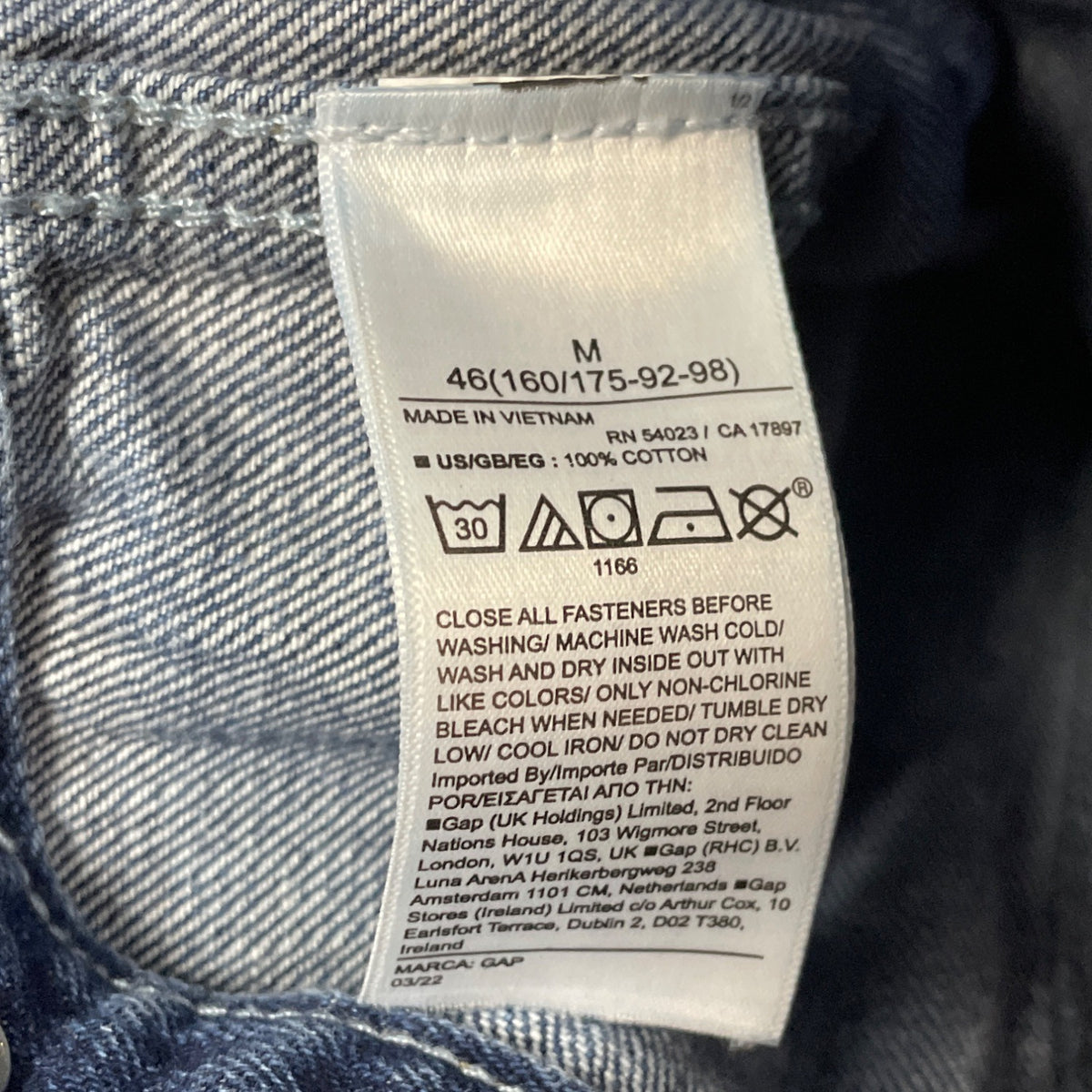 Gap Denim Blue Women's Classic Fitted Trucker Jacket Versatile Casual Style Sz M