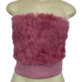 Momoco Women's Fluffy Pink Tube Top