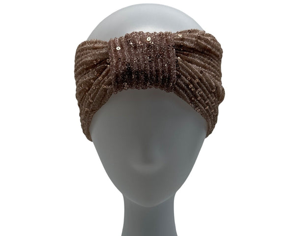Unbranded Women's Gold Rose Pink Shiny Sequins Headband