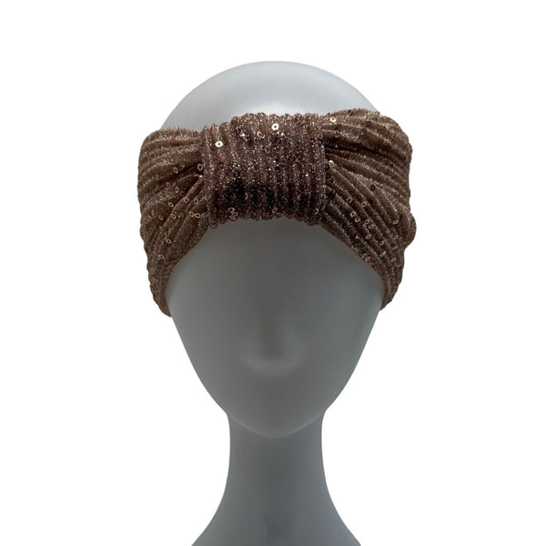 Unbranded Women's Gold Rose Pink Shiny Sequins Headband