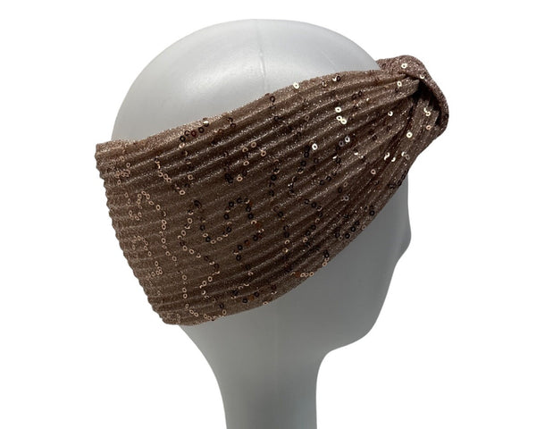 Unbranded Women's Gold Rose Pink Shiny Sequins Headband