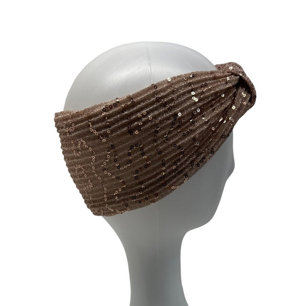 Unbranded Women's Gold Rose Pink Shiny Sequins Headband