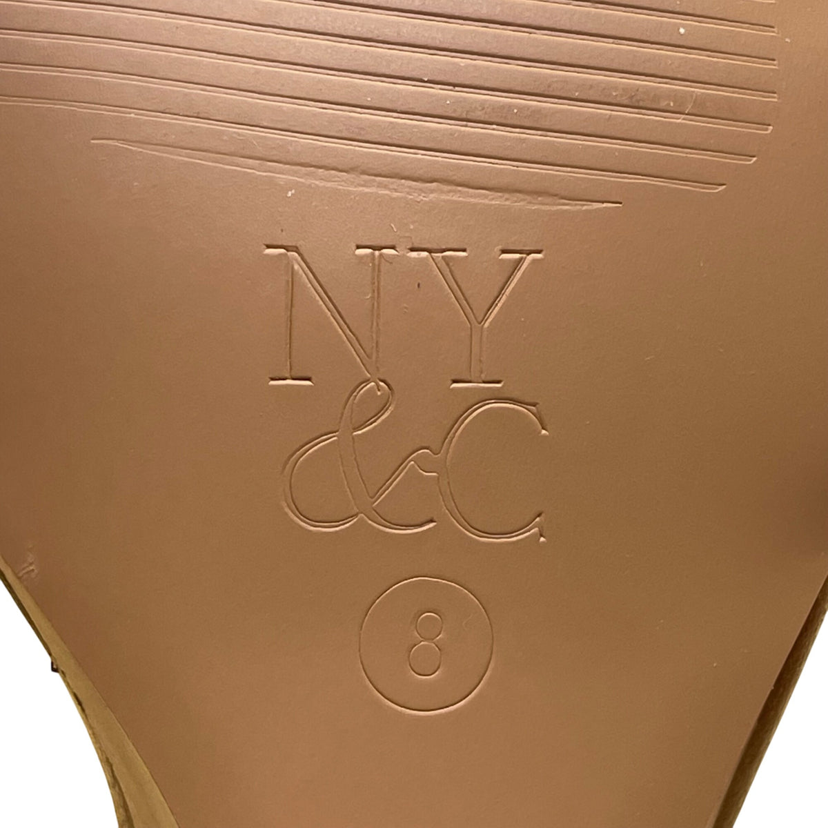 NY & Co Women’s Brown Manmade Open Toe Ankle Strap Wedge Sandals Size 8