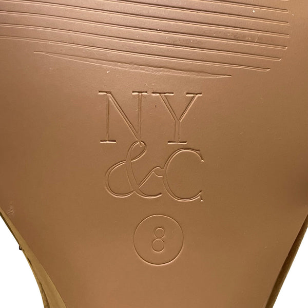 NY & Co Women’s Brown Manmade Open Toe Ankle Strap Wedge Sandals Size 8