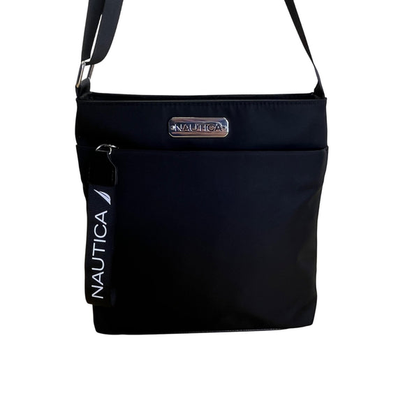 Nautica Diver Black Nylon With Adjustable Strap & Zipper Pocket Crossbody Bag