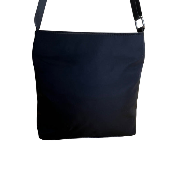 Nautica Diver Black Nylon With Adjustable Strap & Zipper Pocket Crossbody Bag