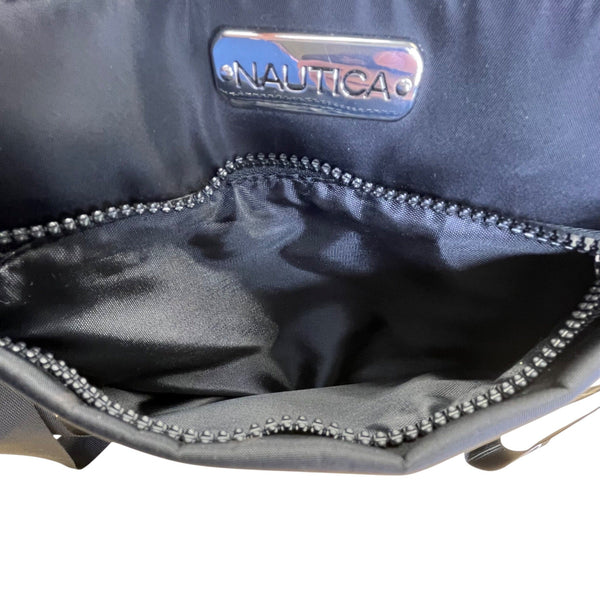 Nautica Diver Black Nylon With Adjustable Strap & Zipper Pocket Crossbody Bag