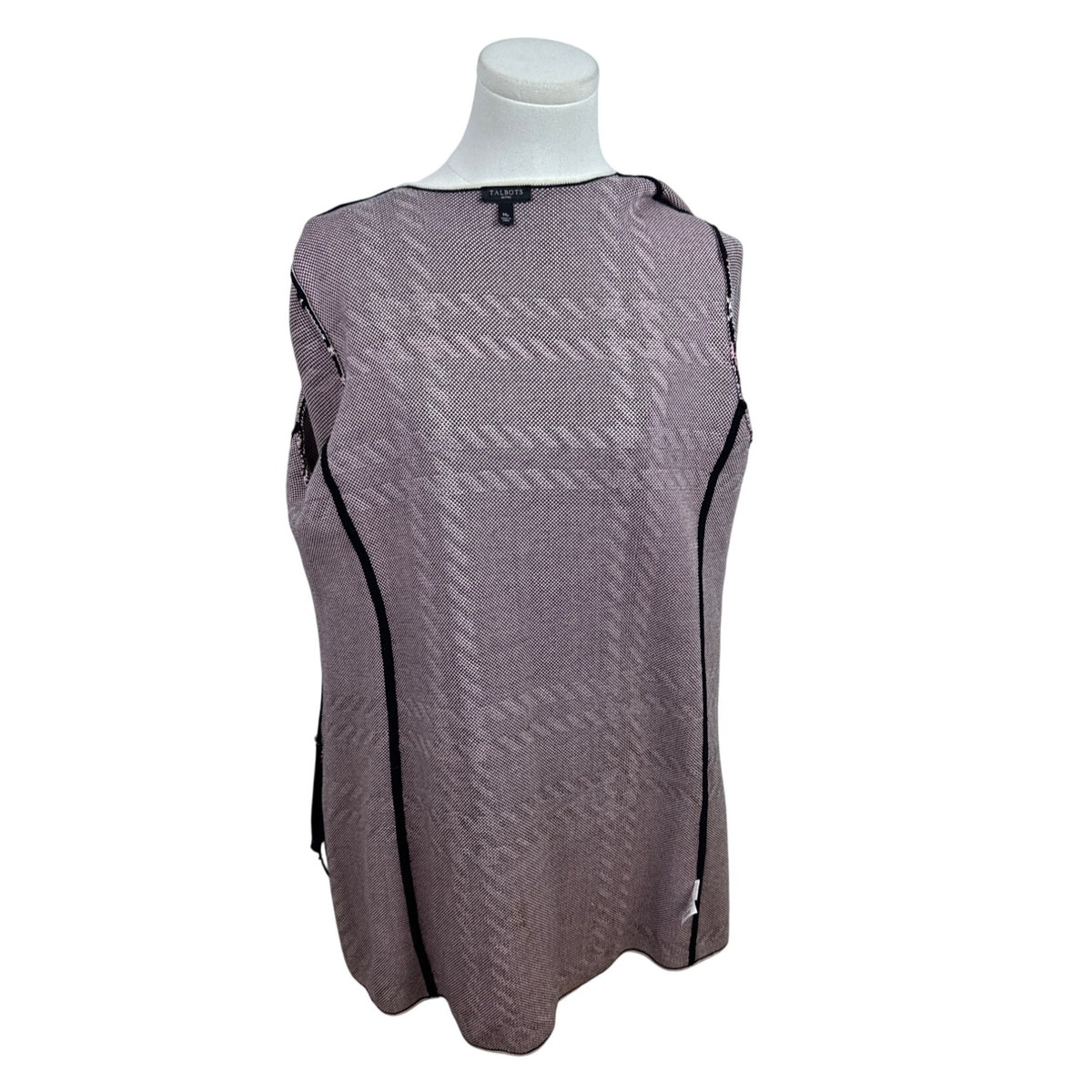 Talbots Women's Black & Pink Plaid Cardigan Sweater Size MP Button Front