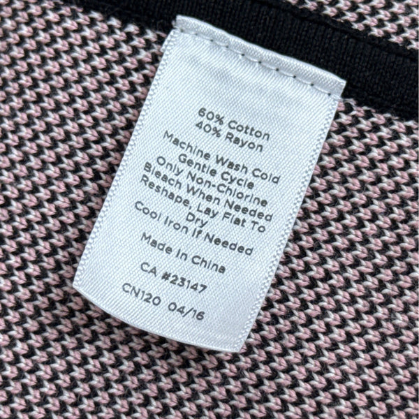 Talbots Women's Black & Pink Plaid Cardigan Sweater Size MP Button Front