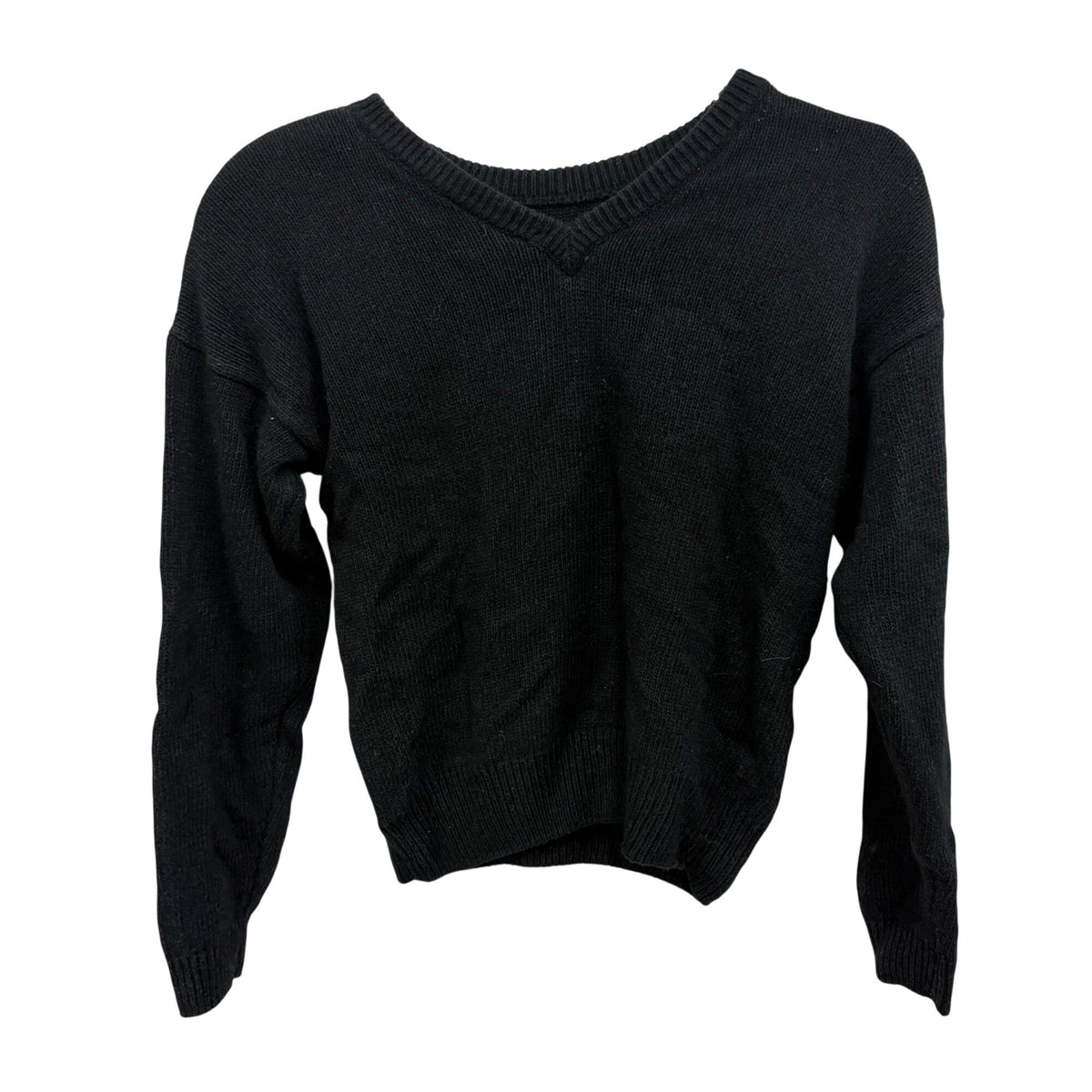 Amanda Smith Petites Black Silk Blend Floral Embellished Sweater Women’s PM Size Knit