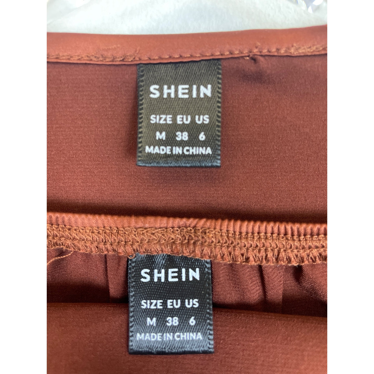 Shein Womens Brown Satin Short-Sleeve Wrap Dress Size Medium