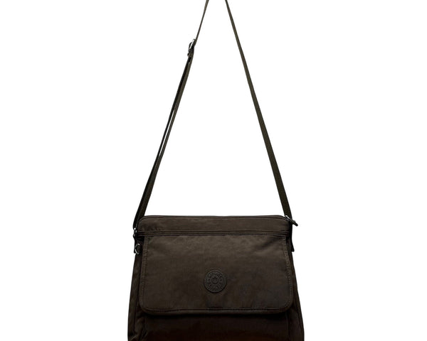 Kipling Women’s Grey Nylon Adjustable Strap & Zip Closure Pockets Crossbody Bag