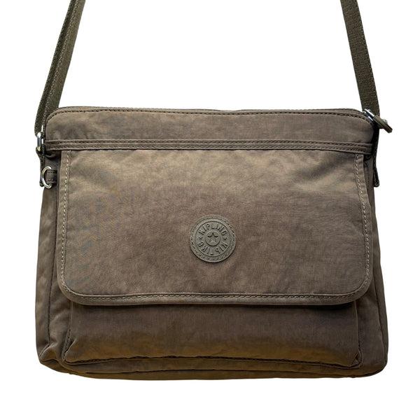 Kipling Women’s Grey Nylon Adjustable Strap & Zip Closure Pockets Crossbody Bag