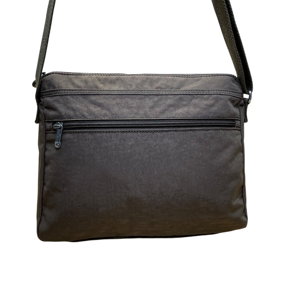 Kipling Women’s Grey Nylon Adjustable Strap & Zip Closure Pockets Crossbody Bag