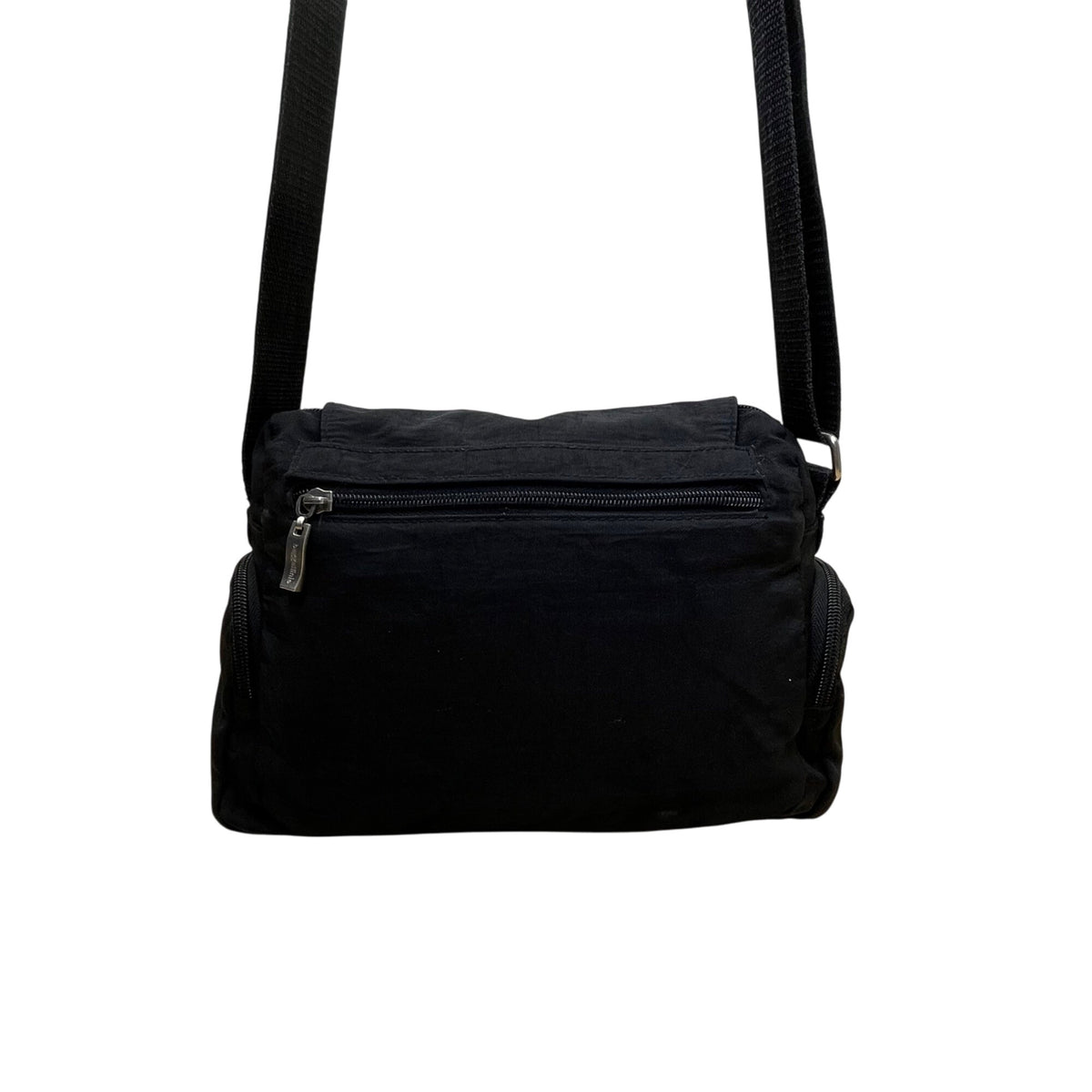 Baggallini Women’s Black Nylon Adjustable Strap Belted Buckle Crossbody Bag