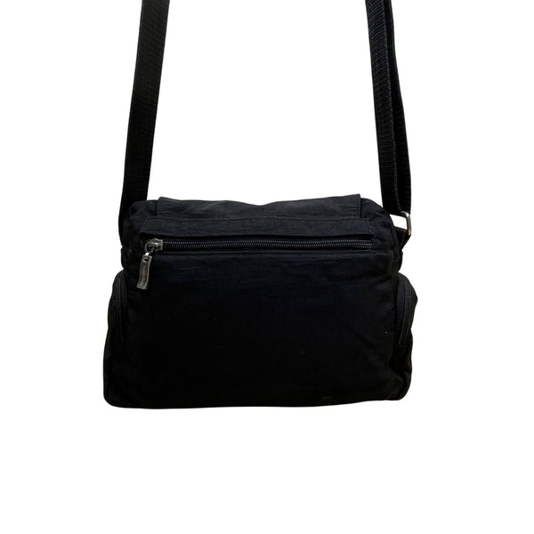 Baggallini Women’s Black Nylon Adjustable Strap Belted Buckle Crossbody Bag