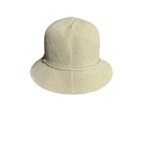 Yellow Cloche Hat With Braided Band & Metal Buckle Accent