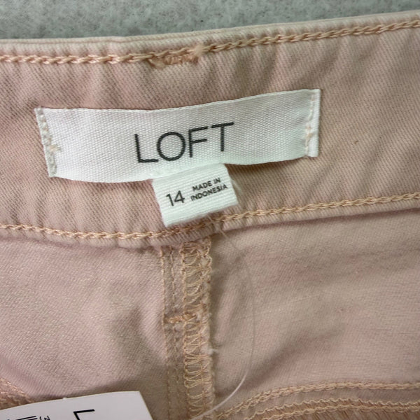 Loft Women’s Pink Cotton/Spandex Straight-Leg Jeans Size 14 - New