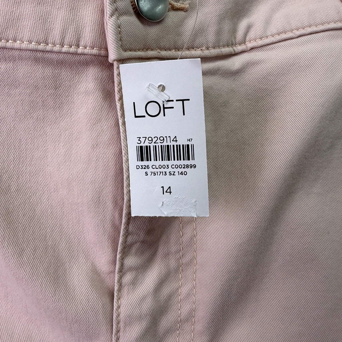 Loft Women’s Pink Cotton/Spandex Straight-Leg Jeans Size 14 - New